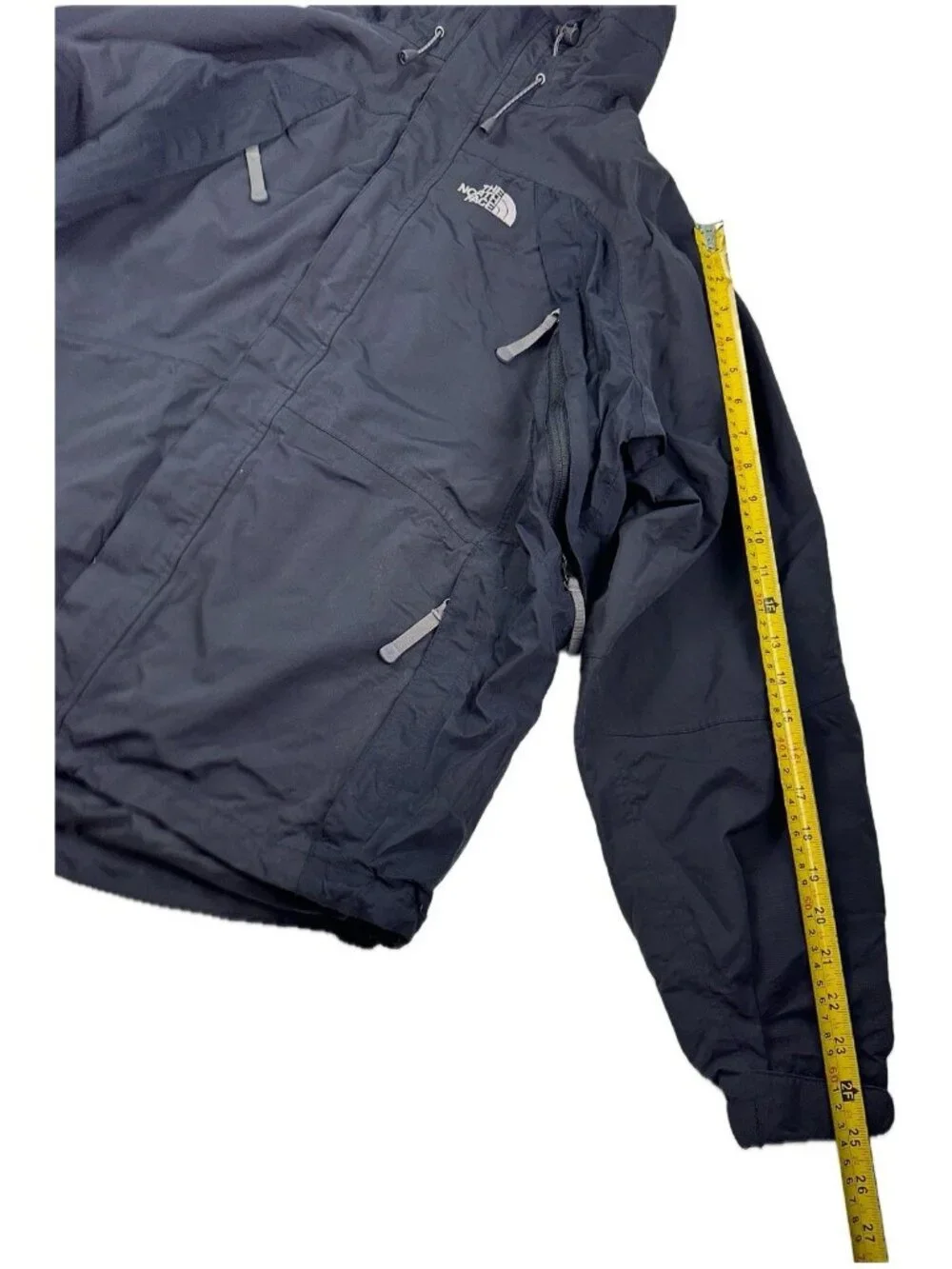 North Face Hyvent Waterproof Jacket Mens Size L Black Hooded Outdoor Hiking